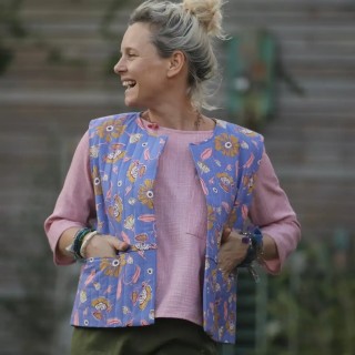 Gilet Basile matelassé en coton Éclat des Indes - XS