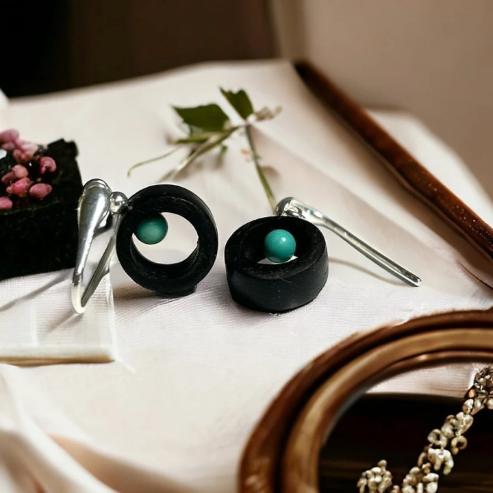 Pendants d'oreilles Turquoise et Morta - MARGARITE