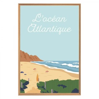Tableau mural encadré océan atlantique 65x97 cm