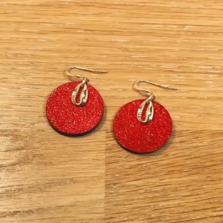 Abondance - boucles d'oreilles en cuir - Petites - Noir