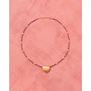 Collier Bigdil Rubis Rose - Rubis rose / beige