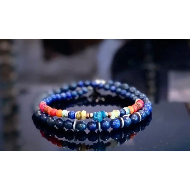 Bracelet homme Lapis Dino