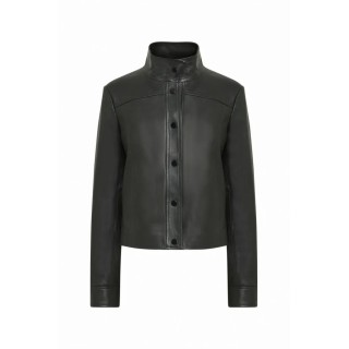 BLOUSON EN CUIR COL POETE ADRIENNE WAXY