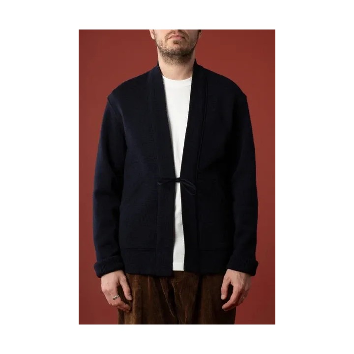 Veste Noragi bleu marine en maille milano - Le Minor x Flâneurs