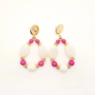 Boucles d'oreilles Louisette blanches