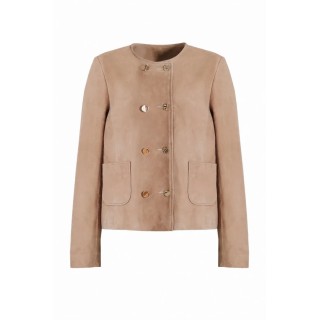 VESTE DAIM COURTE CROISEE RIXIE VEL