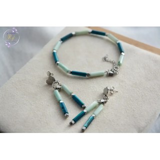 Réf A785 Parure MAJELLA Cœurs et coquillage