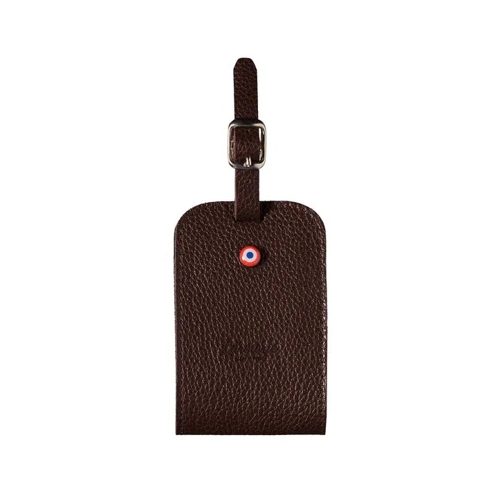 Jules Cuir Grainé Porte-adresse Terre Brunie