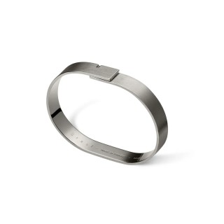 Men black silver bangle | SATURNE 9 - XS / Black silver