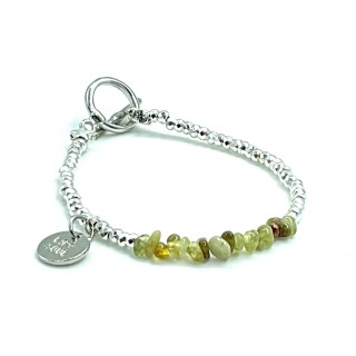 Bracelet hématite argent grenat vert