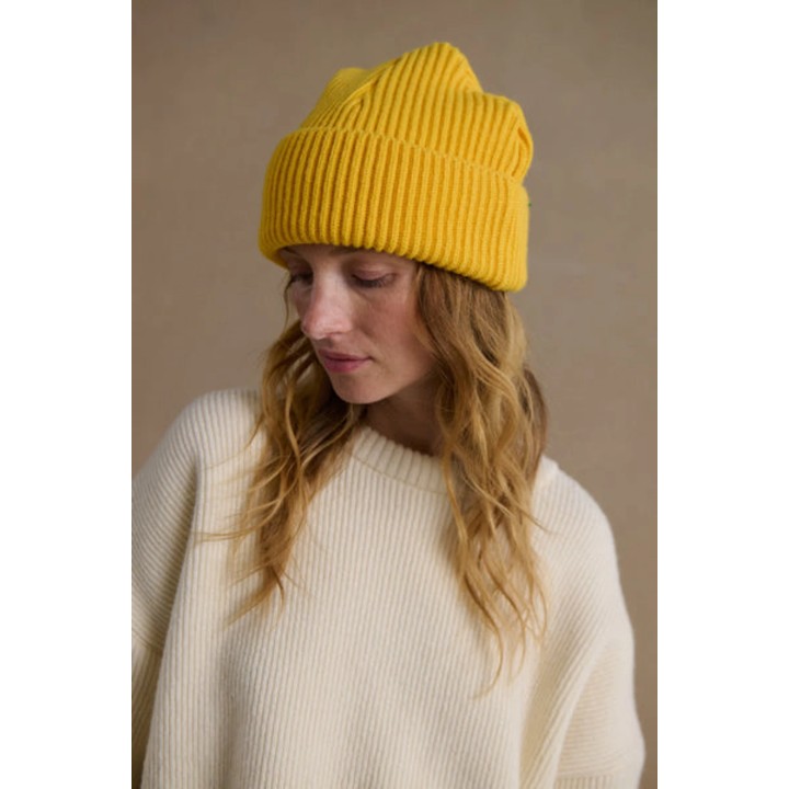 Bonnet extra doux mixte jaune