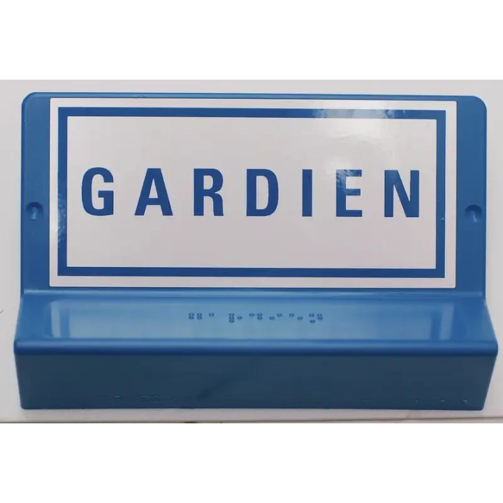 Signalétique braille bleu gardien | Wattelez