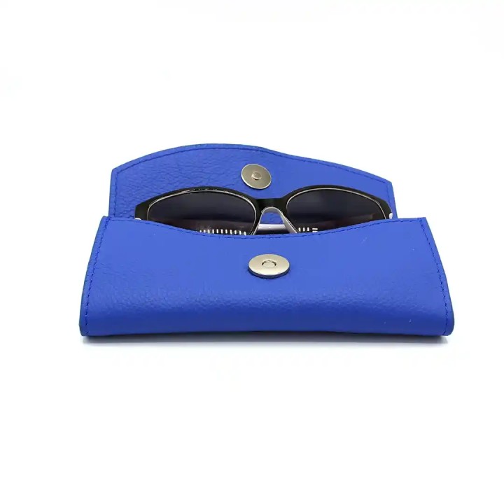 Etui à lunettes en cuir Samba - Bleu