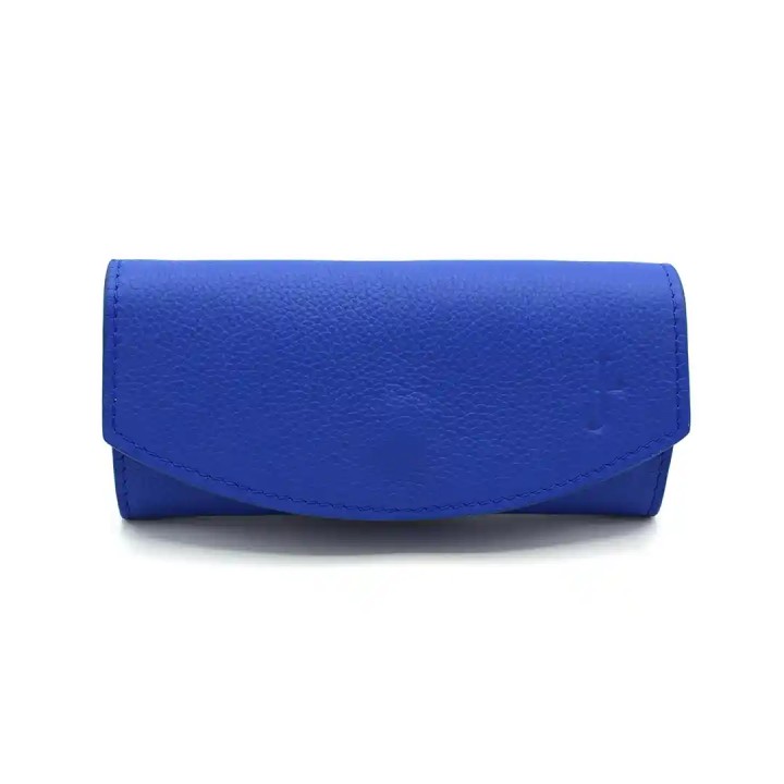 Etui à lunettes en cuir Samba - Bleu