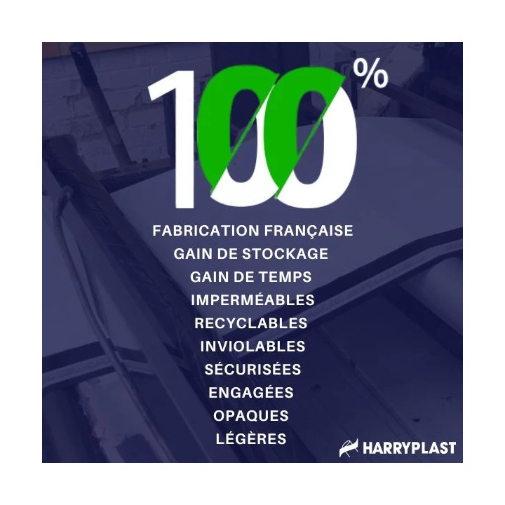 100 Enveloppes plastique Aller Retour 60 microns N°1 - 230x330mm