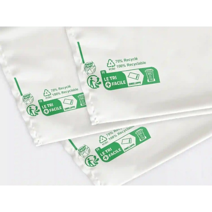 100 Enveloppes plastique Aller Retour 60 microns N°1 - 230x330mm