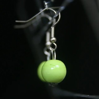 Boucles d'oreilles en acier inoxydable avec perles de verre de Murano Davina vert anis