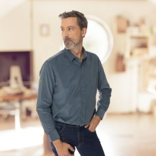 Chemise française Velours Bleu