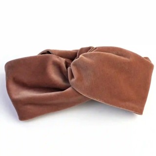 turban carla drapé en velours rose, petit