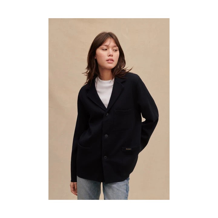 Blazer Milano bleu marine en laine mérinos pour femme