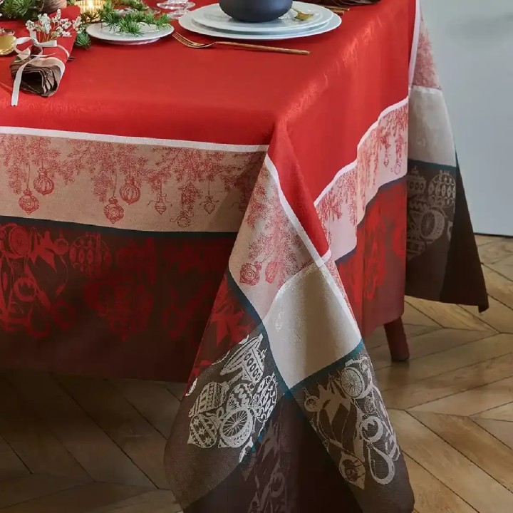 Nappe anti tache pur coton rouge rouge