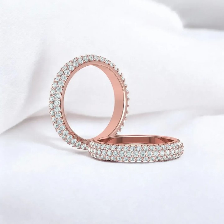 Alliance Eternity Pavé · Or rouge et Diamant blanc