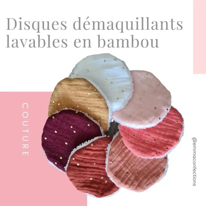 Le SEMAINIER de disques démaquillants lavables - en double gaze de coton