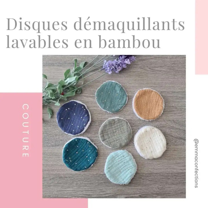 Le SEMAINIER de disques démaquillants lavables - en double gaze de coton
