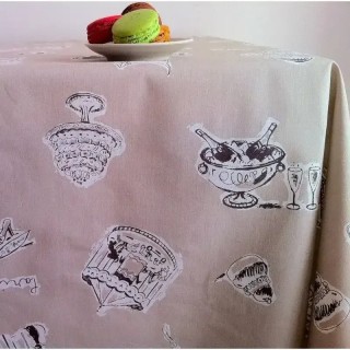 Nappe enduite ronde ou ovale Paris taupe