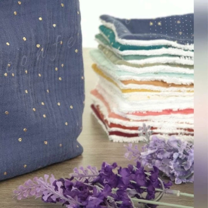 Le SEMAINIER de lingettes lavables carrées bambou