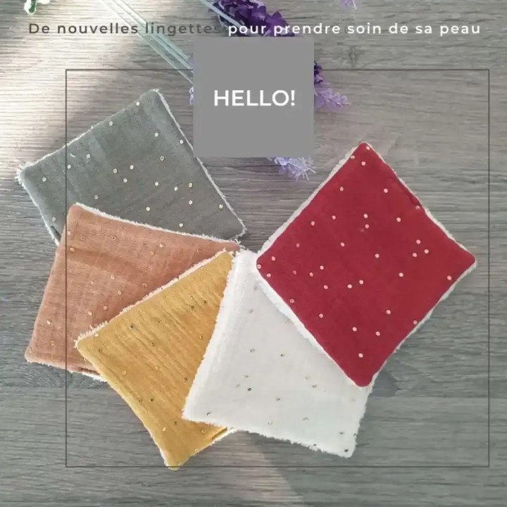 Le SEMAINIER de lingettes lavables carrées bambou