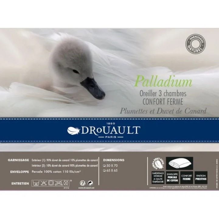 Oreiller ferme Palladium 90% duvet - 50x75 cm