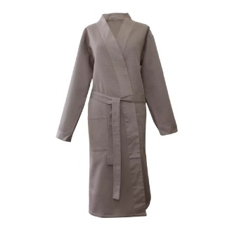 Peignoir pur coton bio 240 g/m² coloris brun etain