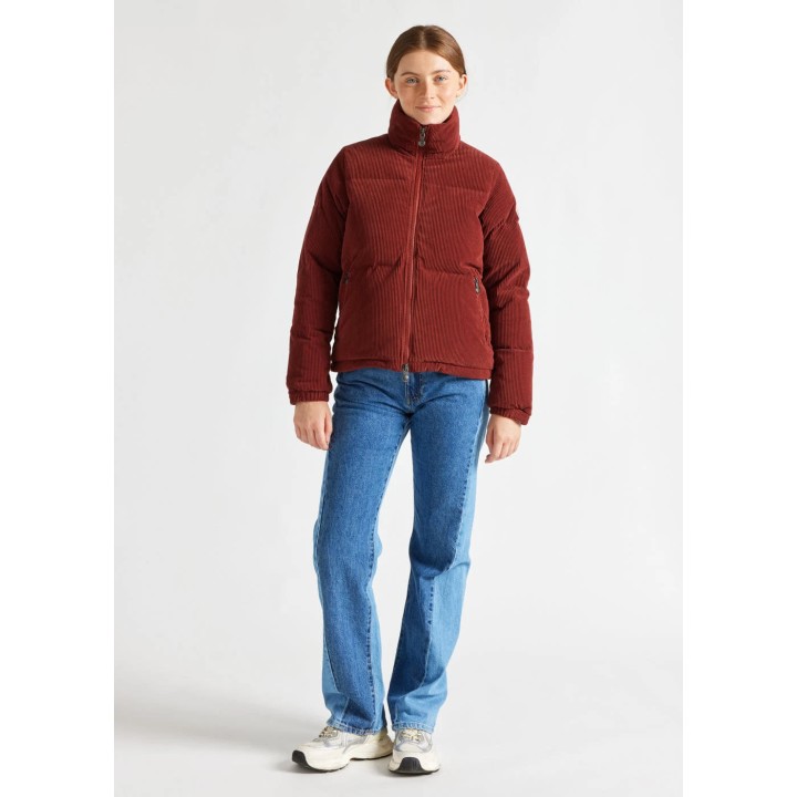 Doudoune courte femme en velours côtelé Pyrenex Goldin Syrah