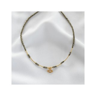 Collier pierres fines et pendentif oeil OPALINE