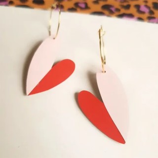 Créoles « Amor Corail » – Rose Bouchon