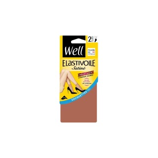 Lot de 2 paires de Socquettes Transparentes 19D Elastivoile Satiné - Ibiza - Taille Unique