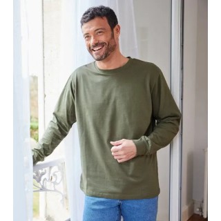 T-shirt Manches Longues Homme Kaki - Intemporel - S