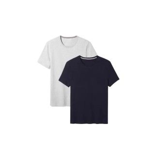 Tee-shirt Homme x 2- Pack Gris Chiné Marine foncé Made in France
