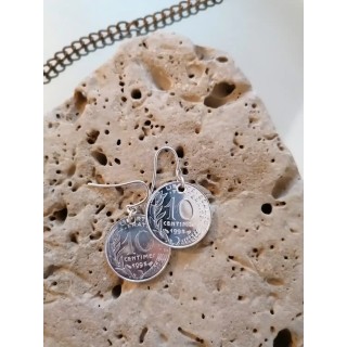 Boucles d'oreilles 10 centimes