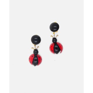 Boucle d'oreille coccinelle pendante Belle