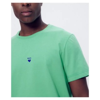 Tee-shirt Barthélémy brodé cœur homme made in France vert